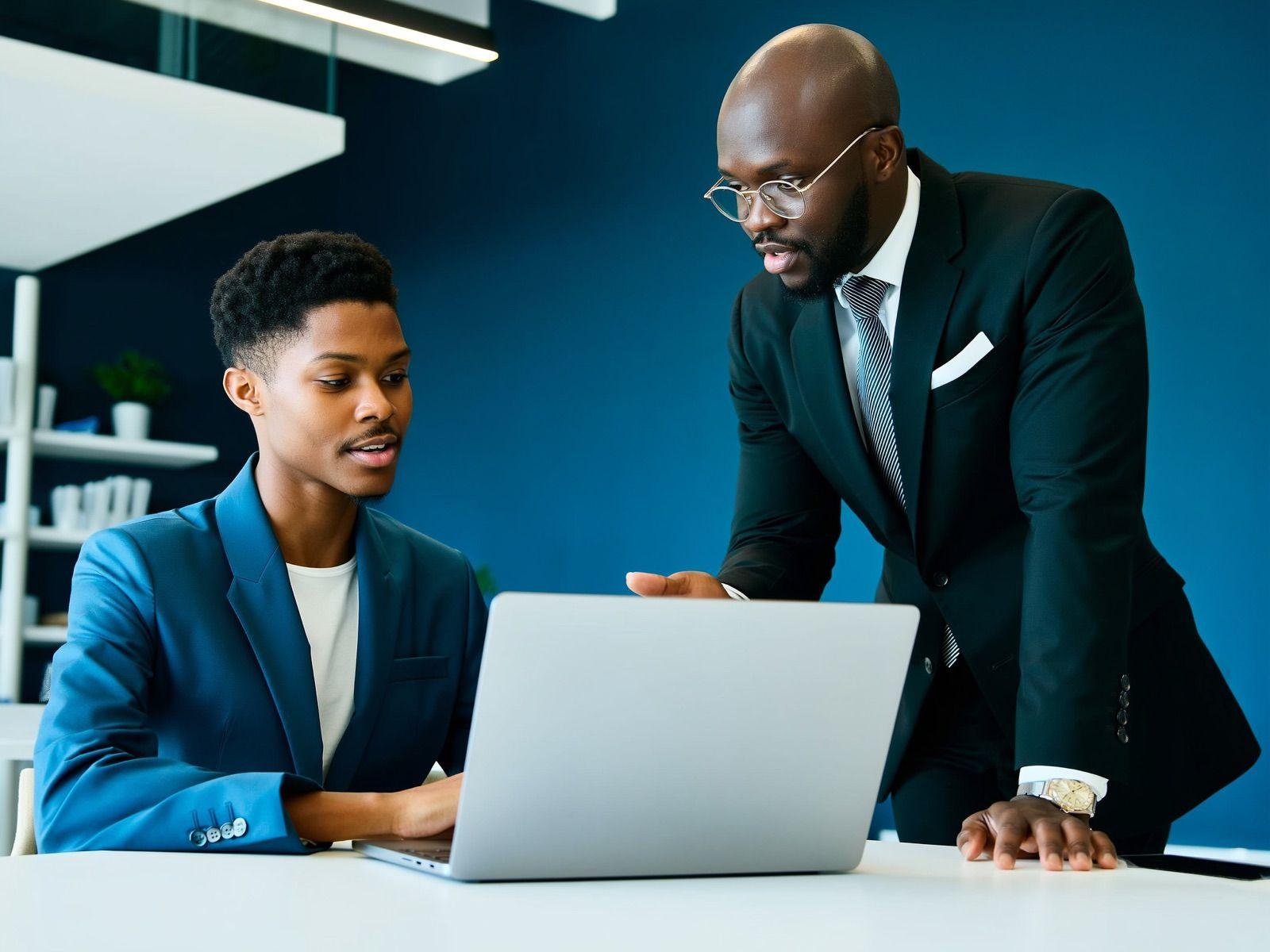 A mentor advising a young founder